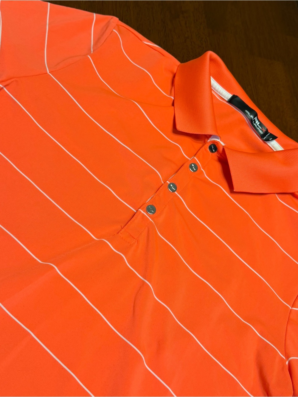 RLX Ralph Lauren Polo Shirt Womens Medium Bright Coral Short Sleeve Golf Stretch